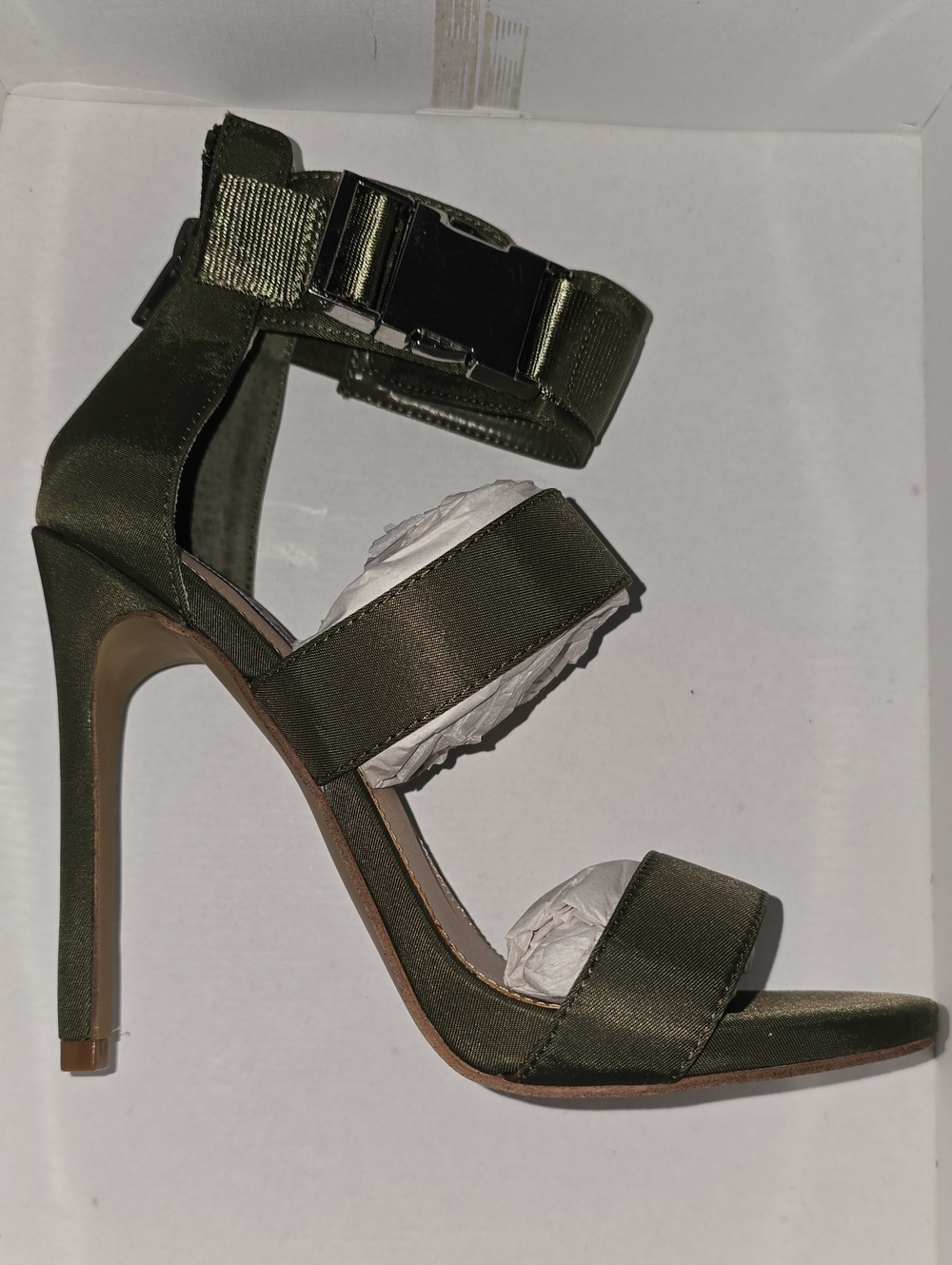 Steve Madden Felice Olive  Strappy High Heel Sandal - Women